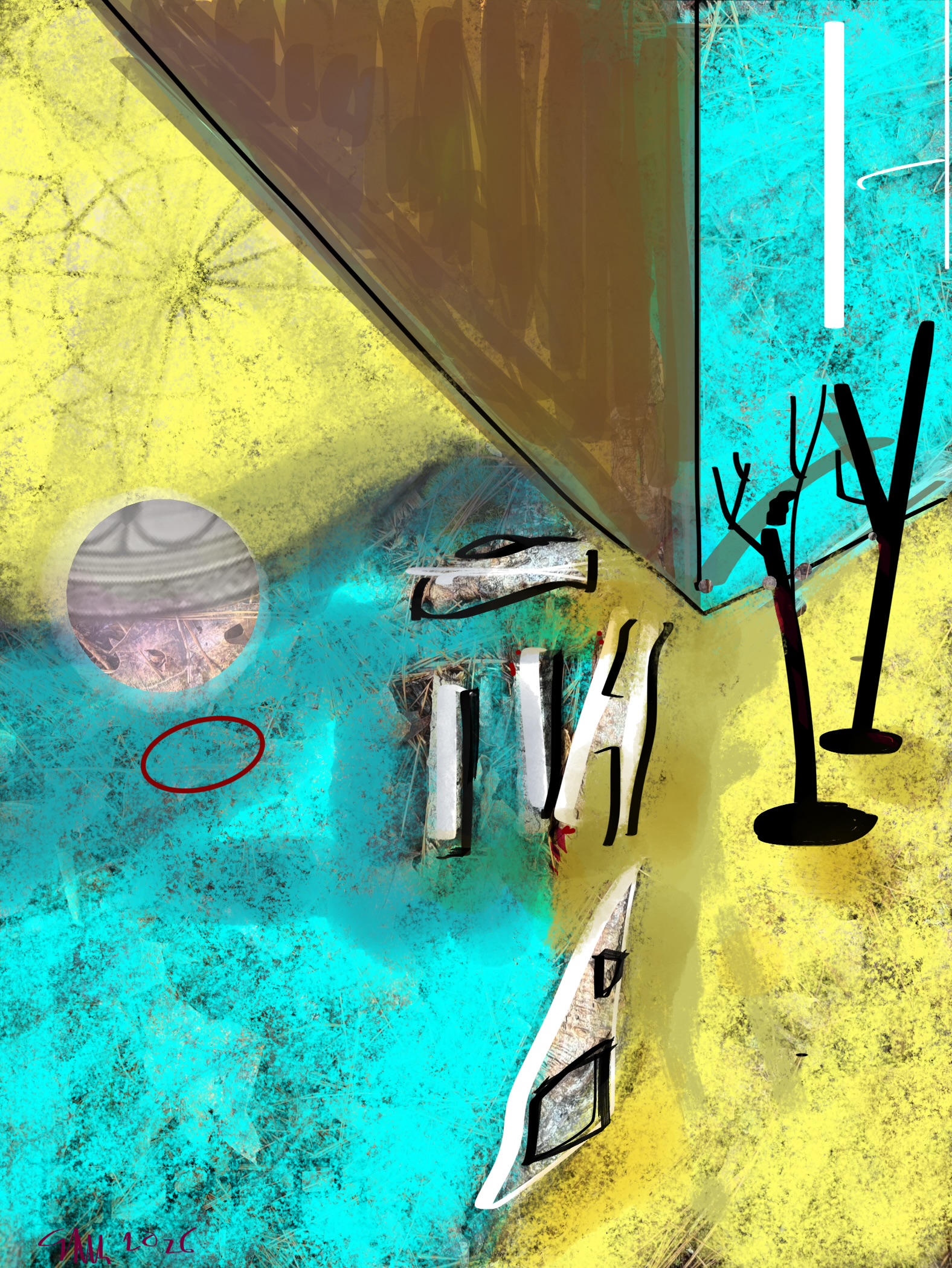Abstract art in the loose mood of de Chirico