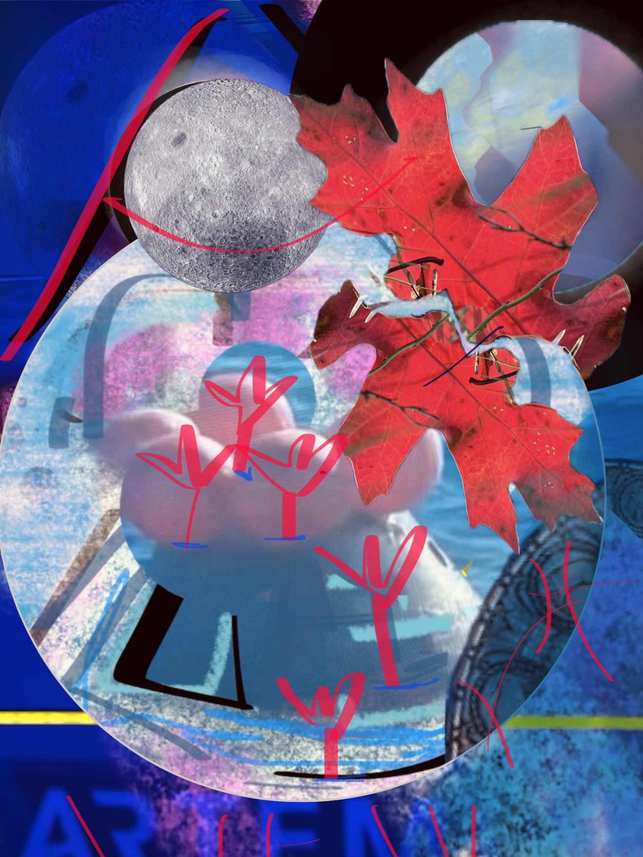 Brighter Balloons - abstract art in honor of Artemis II mission splashdown by Elizabeth Mullen Matteson