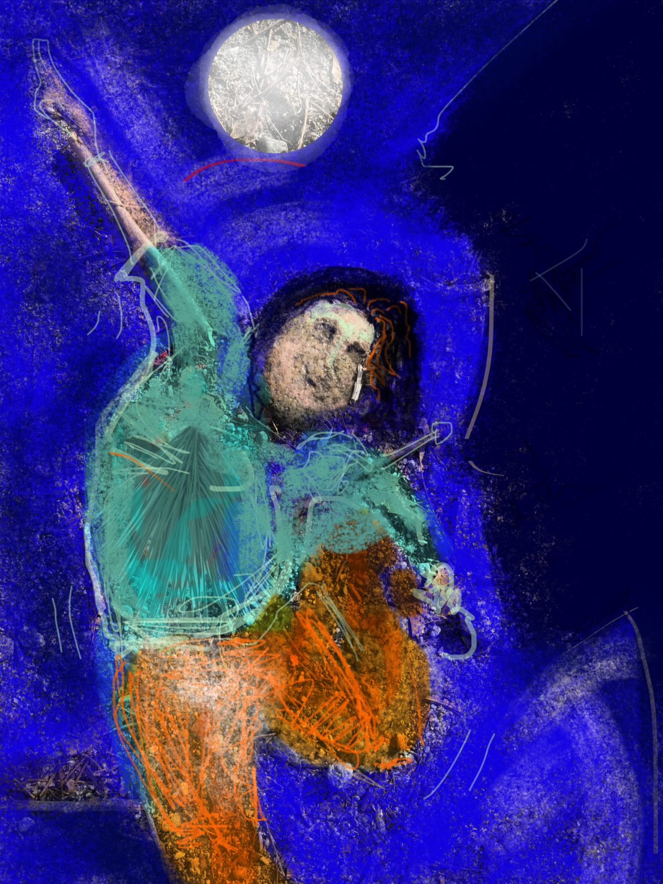abstract art of figure and face