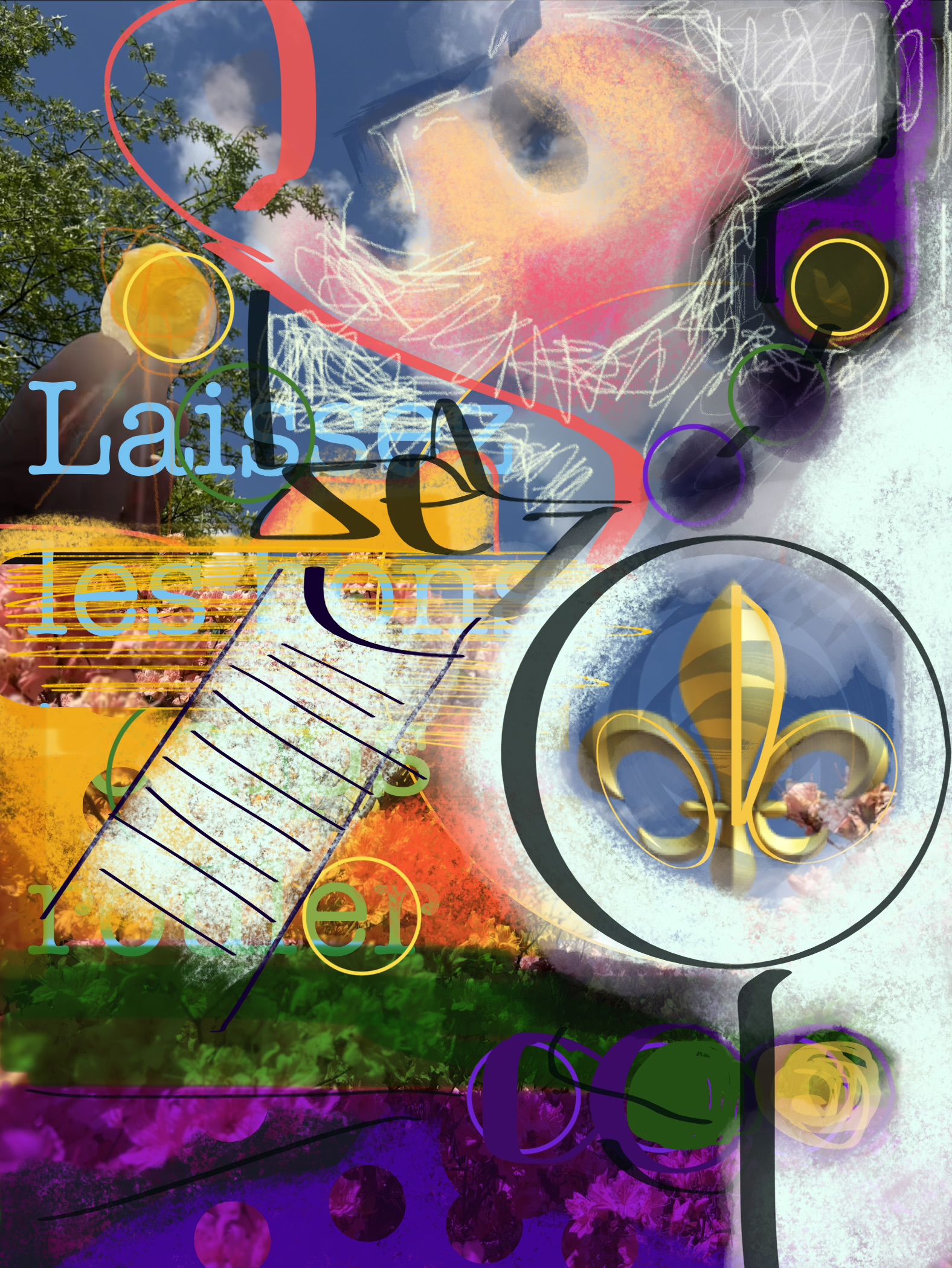 collage inspired by Kinney Azalea Gardens and Big Easy Bash by Lagniappe Productions