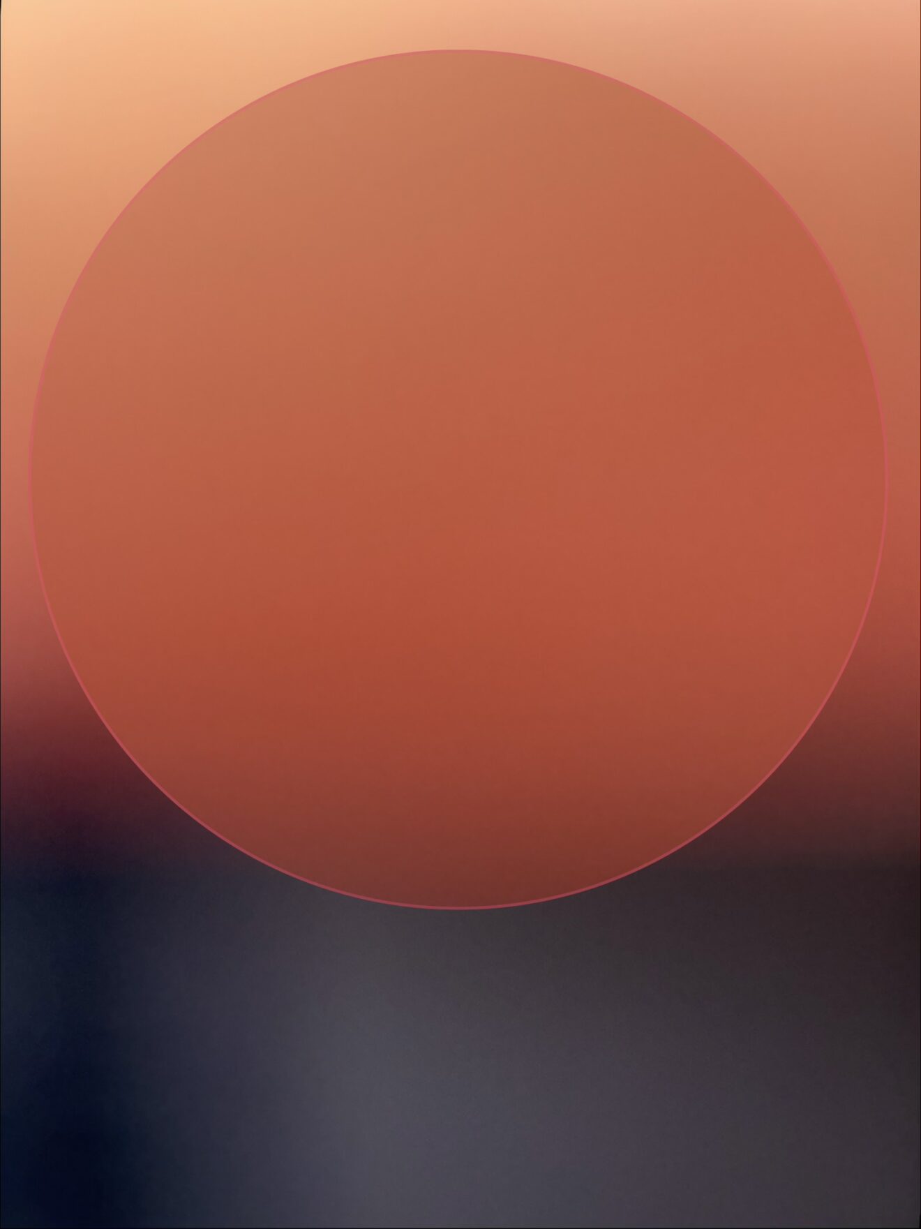 abstract art looks like large orange sun over blurry background by Elizabeth