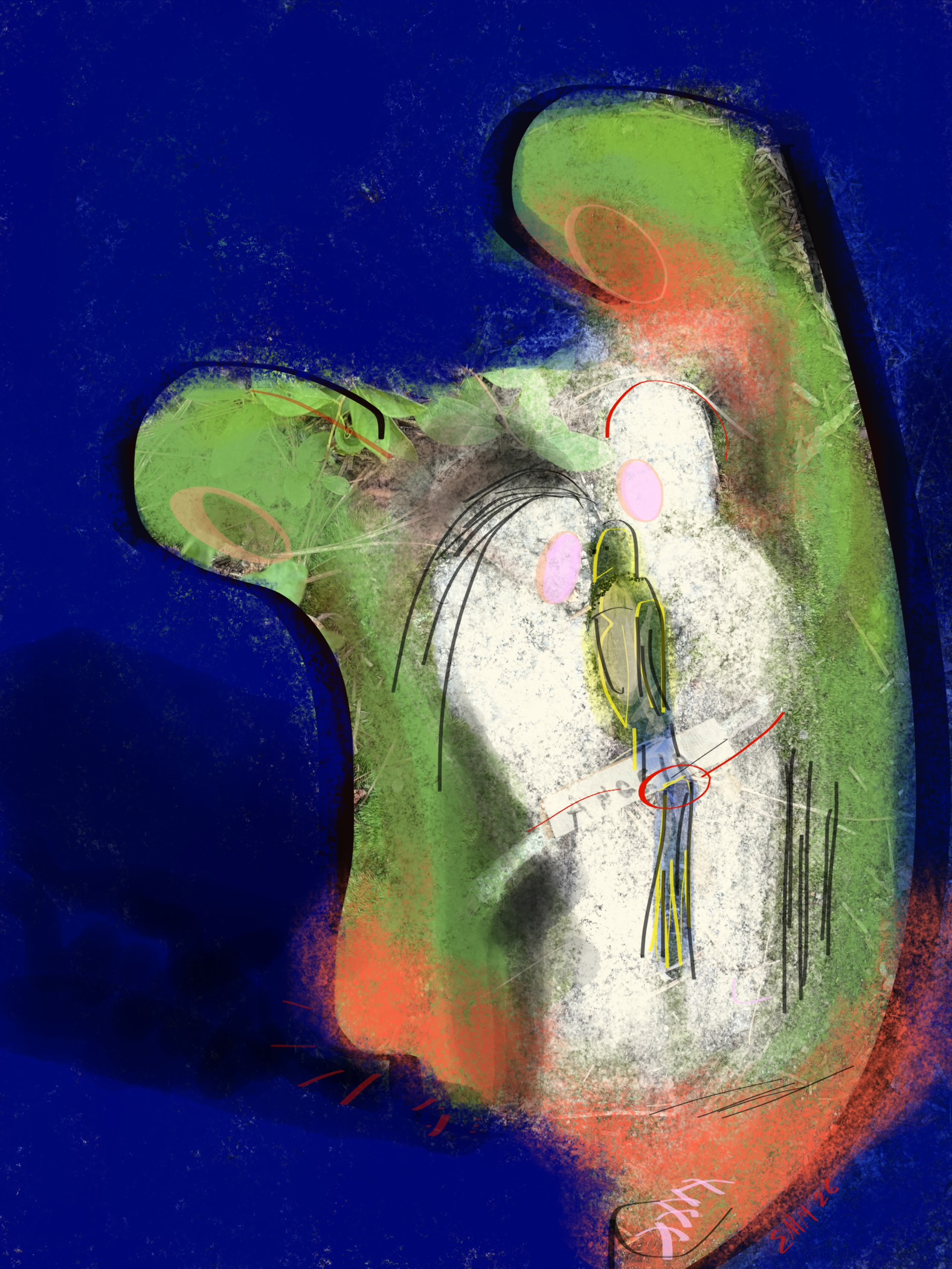 'Grief and The Cultivation of a Bird’ Abstract Art by Elizabeth Matteson