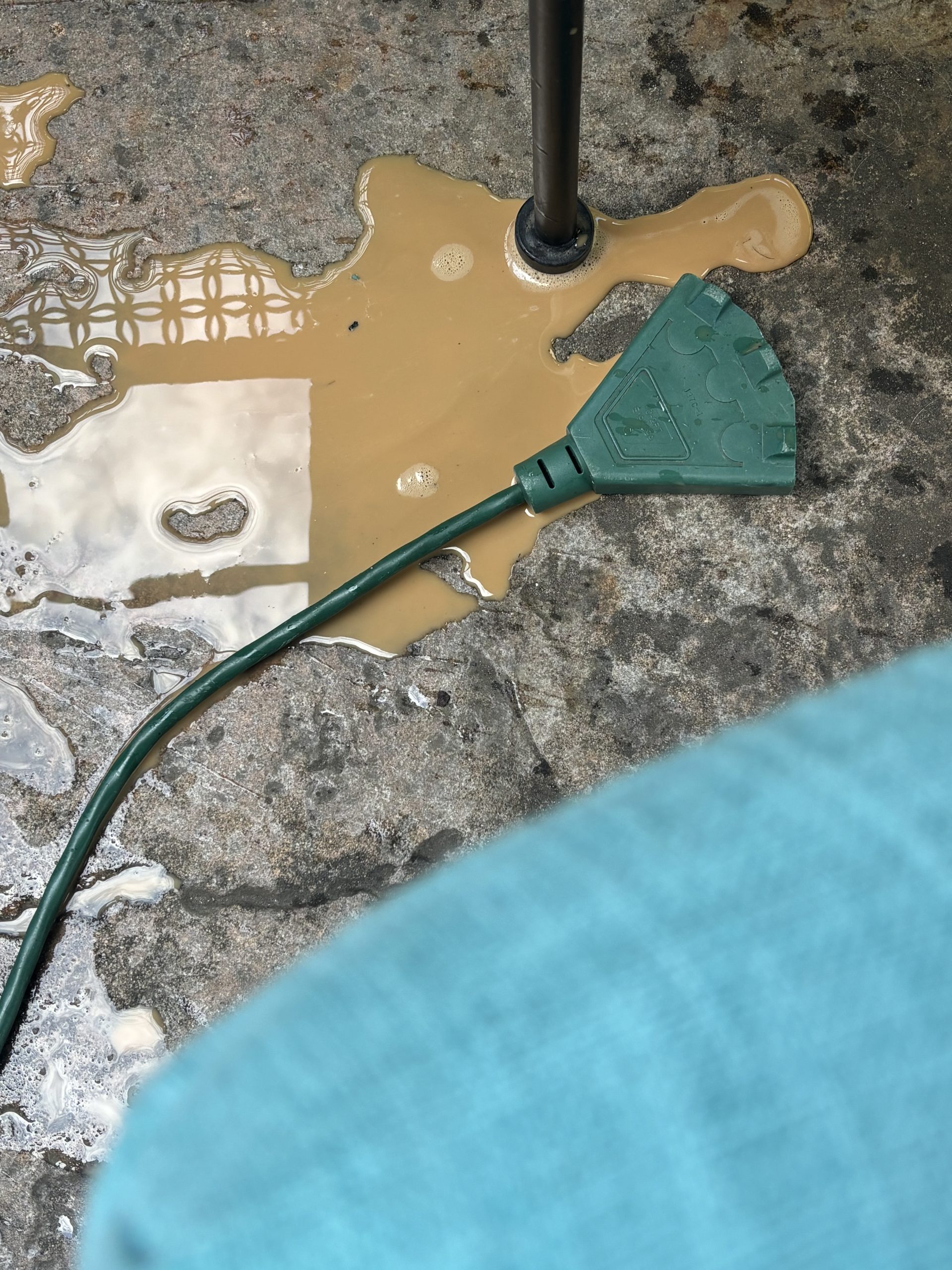 aqua, green and brown