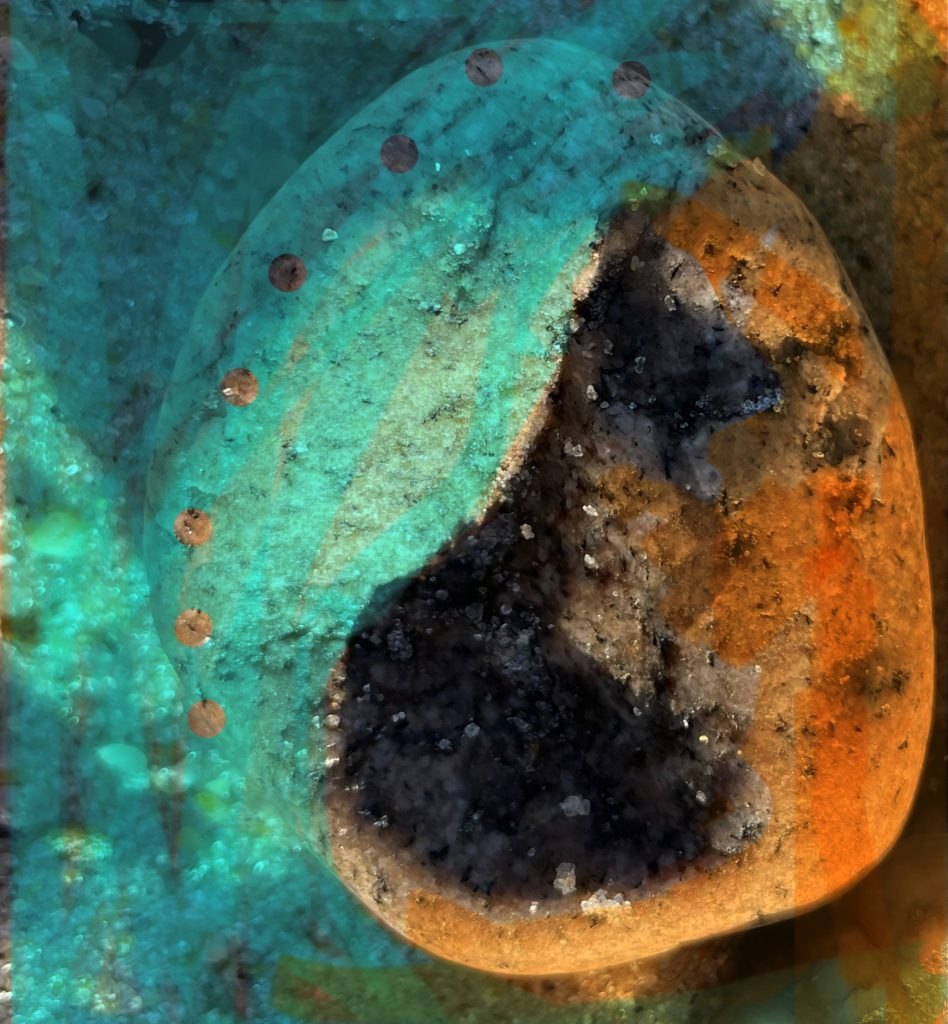 phone markup art of a rock that looks like Block Island