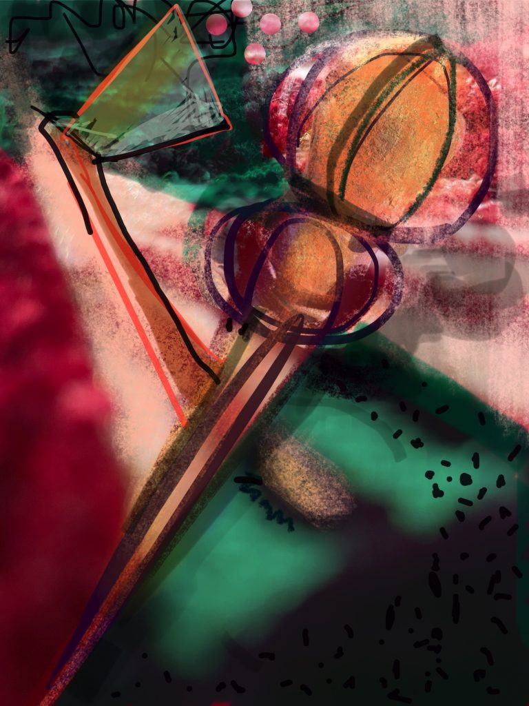 abstract rendering of a scepter, an axe and ants by EMWe_Art.