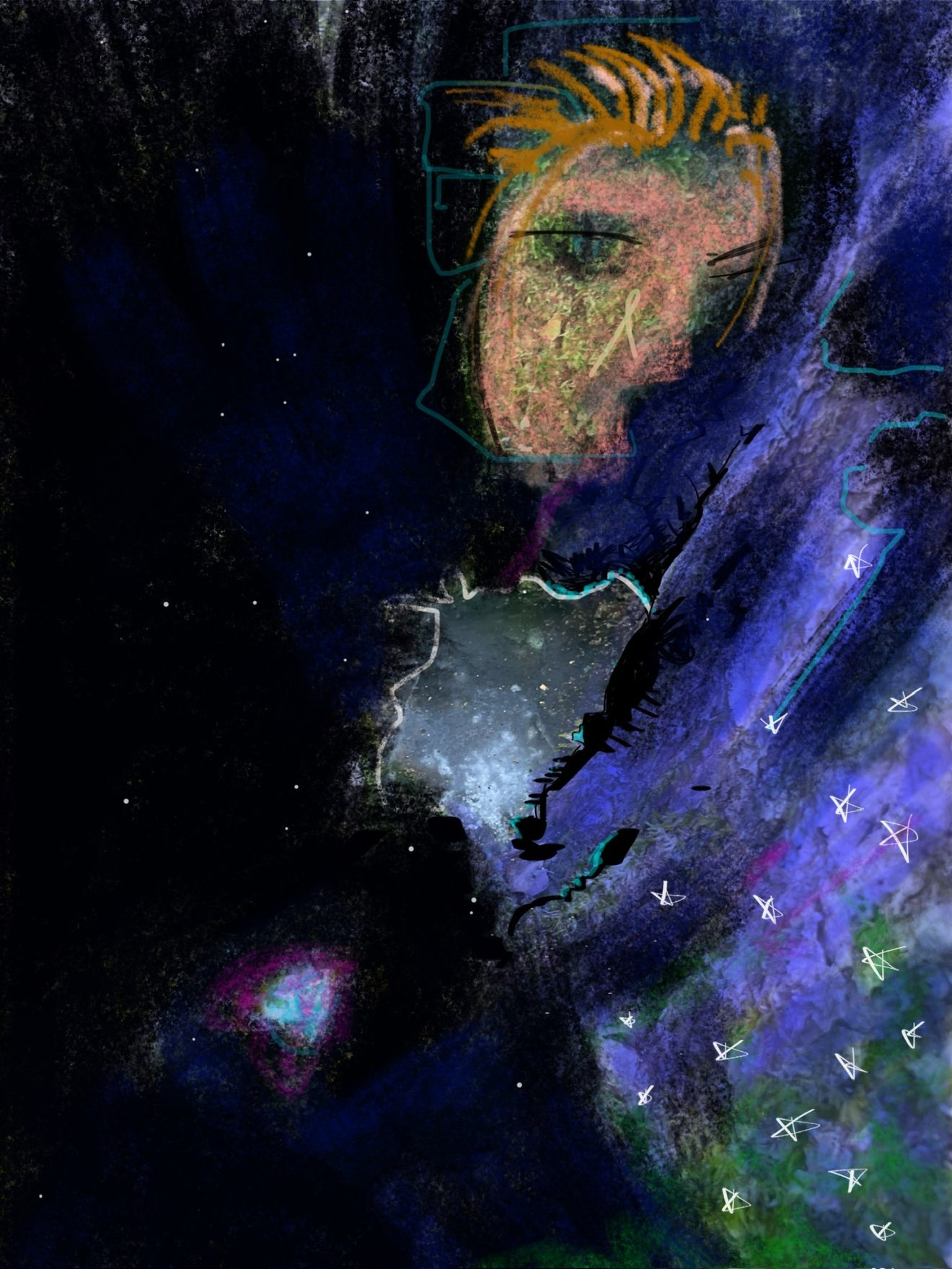 David Bowie in SymbolWork format by artist Elizabeth Mullen Matteson