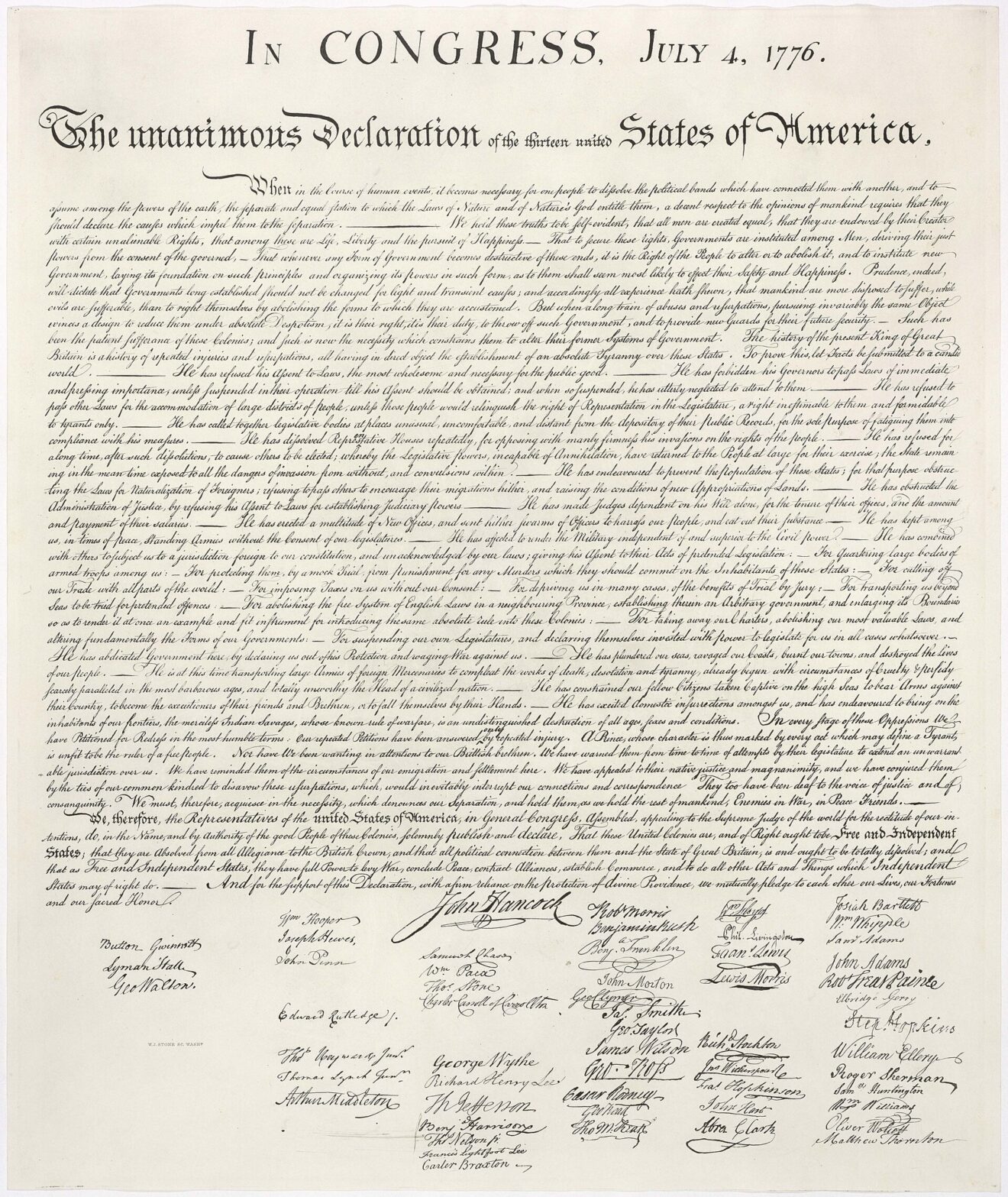 Declaration of Independence, Courtesy of Wikipedia Commons