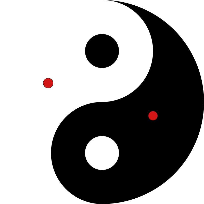 Yin Yang Images generated by Claude with Red dots for reference of standing position